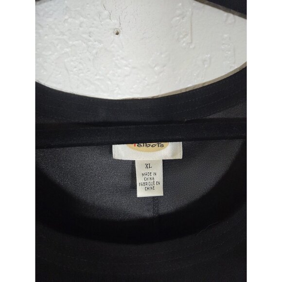 Vintage Talbots Side Button Pockets Dress Size XL Black Faux Suede Minimalist - Picture 4 of 7